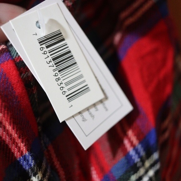 Holiday Time Red Plaid Christmas Morning Dog Pajama Top Jacket 2X Large Dog - Picture 5 of 6